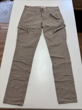 Rewind Beige Slim Cargo Pants